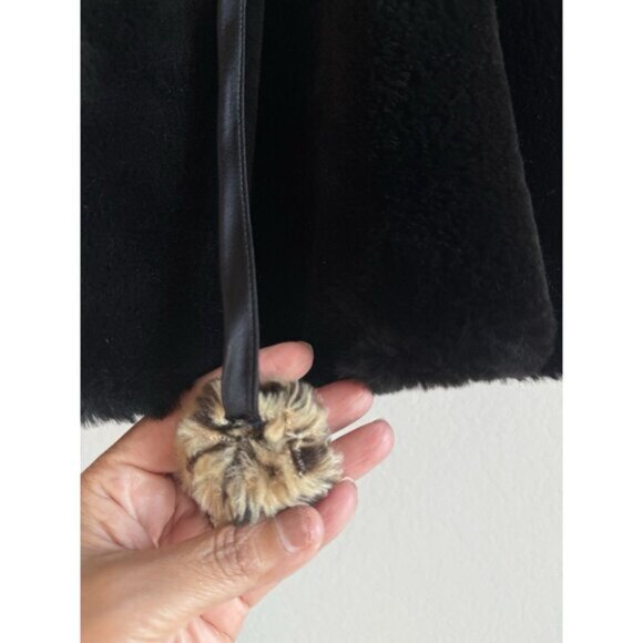 Vintage Helena Neiman Marcus Black Faux Fur Lined Hooded Toddler Coat Size 3T - Picture 5 of 13